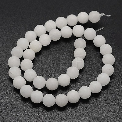 Natural White Jade Beads Strands G-D671-6mm-1