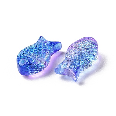 Transparent Spray Painted Glass Beads GLAA-I050-10A-1