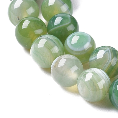 Natural Striped Agate/Banded Agate Beads Strands G-G582-10mm-58-1