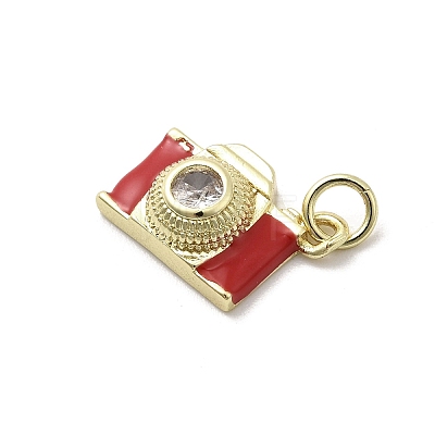 Brass Micro Pave Cubic Zirconia Pendants KK-Q098-36G-C01-1
