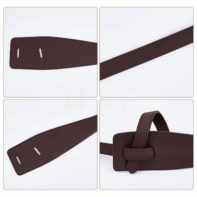 Gorgecraft 2Pcs 2 Colors PU Imitation Leather Chain Belts AJEW-GF0006-57B-1