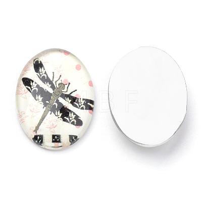 Flatback Glass Cabochons GGLA-S034-25x18-007-1