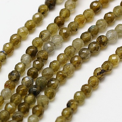 Natural Labradorite Beads Strands G-A129-3mm-H02-1