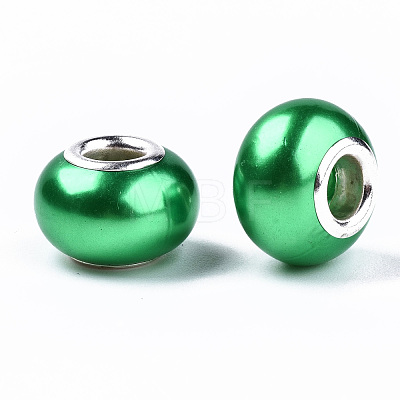 Imitation Pearl Style Resin European Beads RPDL-T003-001E-1