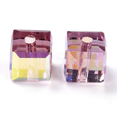 Electroplate Transparent Glass Beads EGLA-B003-01A-08-1