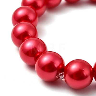 Valentines Gift for Girlfriend Glass Pearl Jewelry Sets Earrings & Bracelets SJEW-JS00265-20-1