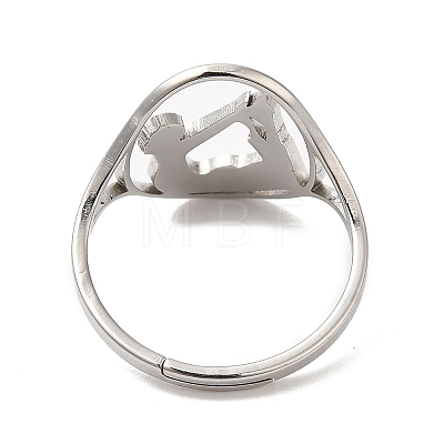 304 Stainless Steel Yoga Adjustable Ring for Women RJEW-M149-27P-1