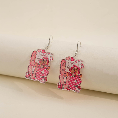 Valentine's Day Acrylic Dangle Earrings FS-WGA423C-01-1