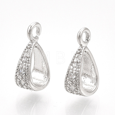 Brass Cubic Zirconia Tube Bails KK-S350-380P-1