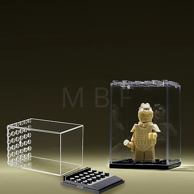 Transparent Plastic Minifigures Display Case ODIS-WH0043-25-1