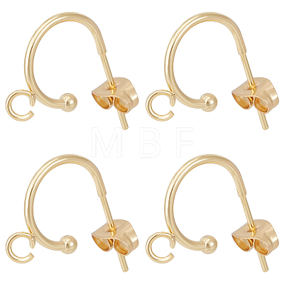 20Pcs 304 Stainless Steel Ring Stud Earring Findings STAS-BBC0004-70B-G-1