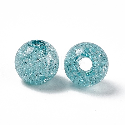 Transparent Crackle Acrylic Bead OACR-H019-02-1
