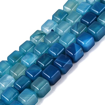 Natural Blue Agate Beads Strands G-Q608-10C-1