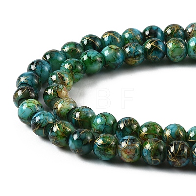 3Strands Baking Paint Glass Beads Strands DGLA-YW0001-55A-1