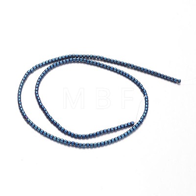 Frosted Electroplated Non-magnetic Synthetic Hematite Bead Strands G-E304-60A-1