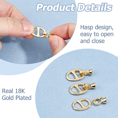 10Pcs Brass Fold Over Clasps KK-HS0001-32-1