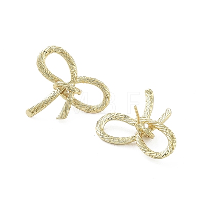 Bowknot Brass Stud Earrings EJEW-Q811-22G-1