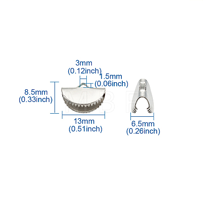 Iron Ribbon Crimp Ends IFIN-TAC001-06A-P-1