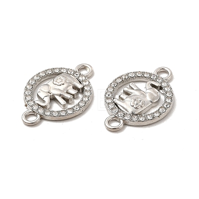 Alloy Connector Charms with Crystal Rhinestone FIND-H039-71P-1