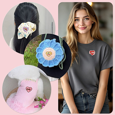 Heart Polyester Computerized Embroidery Cloth Iron on/Sew on Patches PATC-TAC0011-01-1