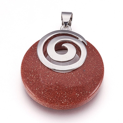 Synthetic Goldstone Pendants KK-F751-D18-1