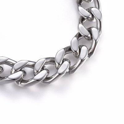 304 Stainless Steel Curb Chain Necklaces NJEW-H493-03P-1