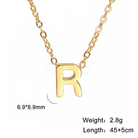 201 Stainless Steel Initial Pendant Necklaces FS-WG78A3B-18-1