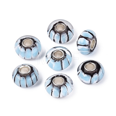 Handmade Lampwork & Brass Core European Beads LS-LAMP-N044-01S-02-1