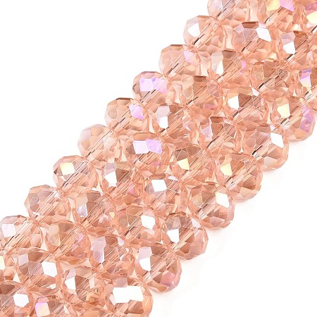 Electroplate Glass Beads Strands X-EGLA-A044-T8mm-B21-1