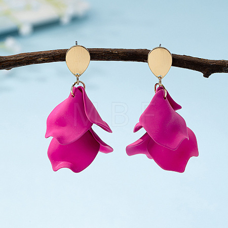 Petal Tassel Alloy Dangle Stud Earrings FS-WG5A9C8-01-1