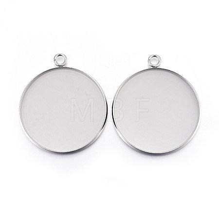 Non-Tarnish 304 Stainless Steel Pendant Cabochon Settings X-STAS-F191-14P-I-1