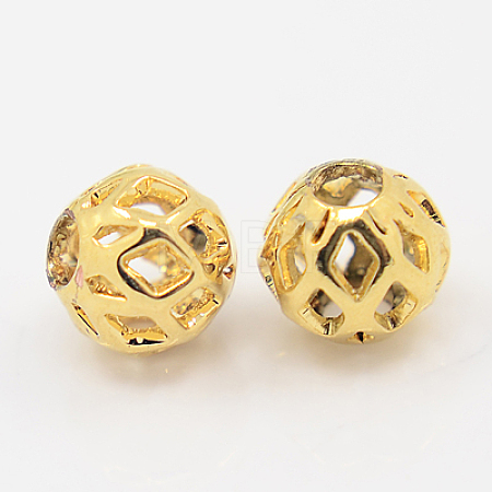 Brass Filigree Beads KK-C2988-G-1