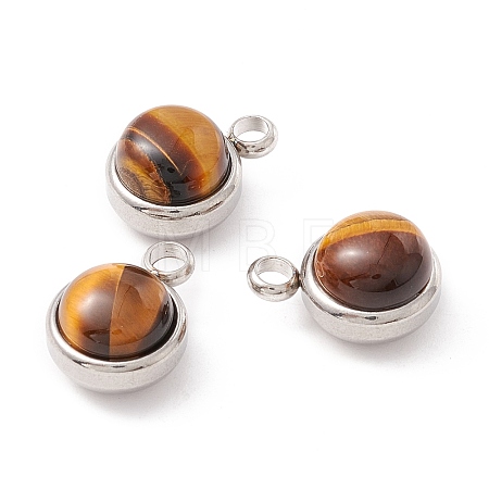 Natural Tiger Eye Charms G-K325-01P-01-1