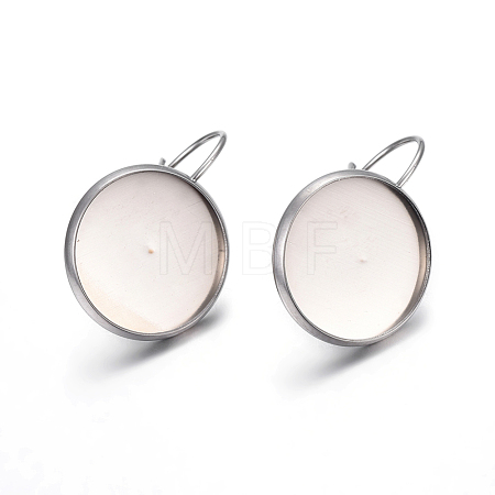Tarnish Resistant 304 Stainless Steel Leverback Earring Settings STAS-F191-03P-16mm-1