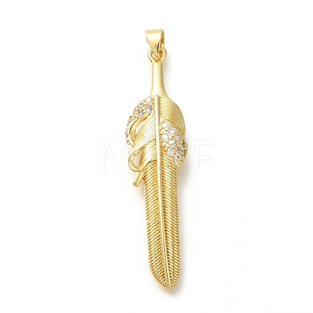 Rack Plating Brass Micro Pave Cubic Zirconia Pendants KK-Z086-52G-02-1
