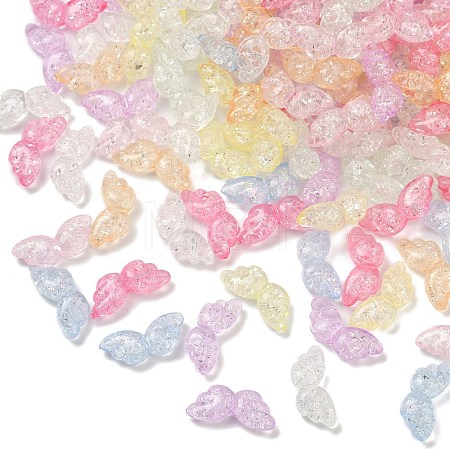 Transparent Crackle Acrylic Beads OACR-B031-10-1