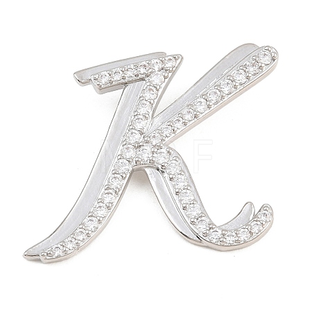 Brass Micro Pave Clear Cubic Zirconia Pendants CU-CBA8481-01P-K-1