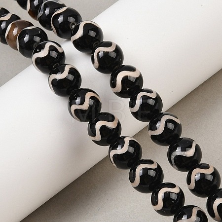 Tibetan Style dZi Beads Strands G-G328-A08-10mm-1