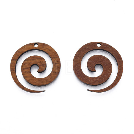 Natural Walnut Wood Pendants WOOD-N011-018-1
