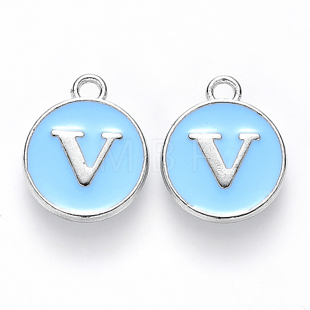 Platinum Plated Alloy Enamel Charms LS-X-ENAM-S118-04V-P-1
