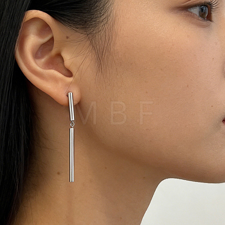 304 Stainless Steel Stud Dangle Earrings EJEW-E617-07P-1