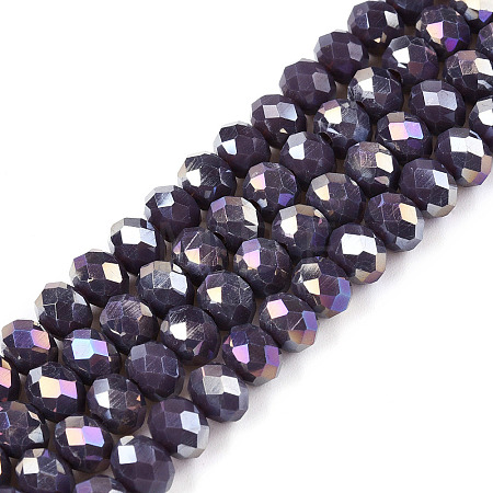 Electroplate Glass Beads Strands EGLA-A044-P6mm-B11-1
