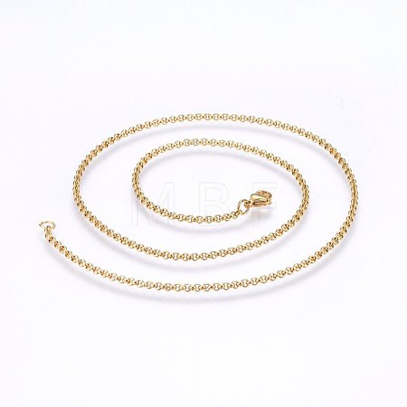 304 Stainless Steel Cable Chain Necklaces NJEW-P226-02G-02-1