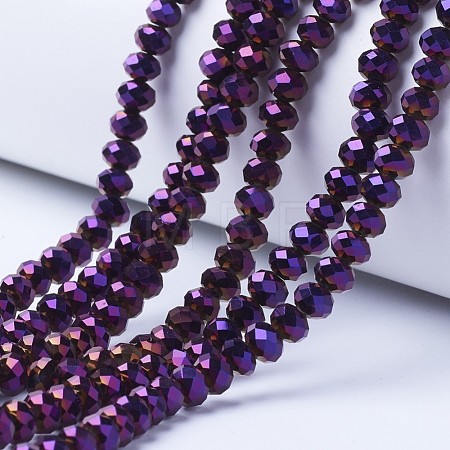 Electroplate Transparent Glass Beads Strands EGLA-A034-T4mm-UA06-1