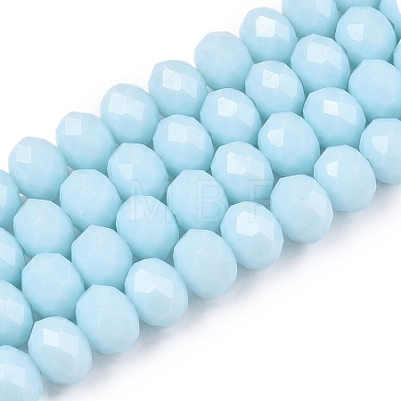 Opaque Solid Color Imitation Jade Glass Beads Strands EGLA-A044-P8mm-D06-1