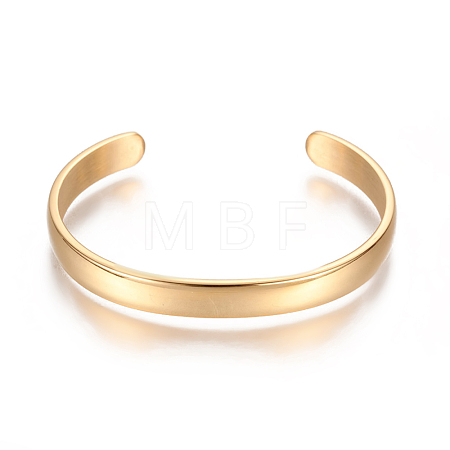 Ion Plating(IP) 304 Stainless Steel Cuff Bangles STAS-I110-10-4mm-G-1