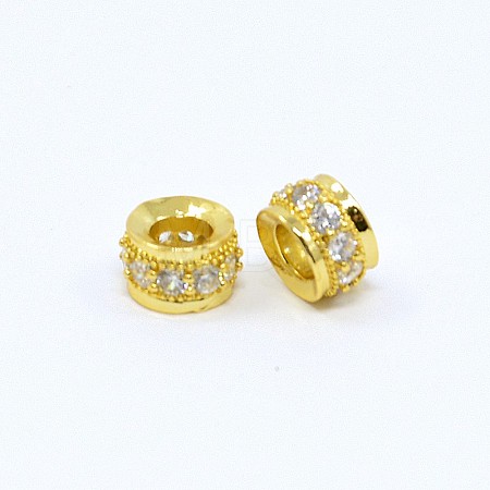Brass Cubic Zirconia Beads ZIRC-F001-107G-1