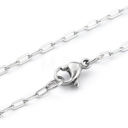 Non-Tarnish 304 Stainless Steel Paperclip Chain Necklace with Lobster Claw Clasps for Men Women NJEW-H205-03P-03-1