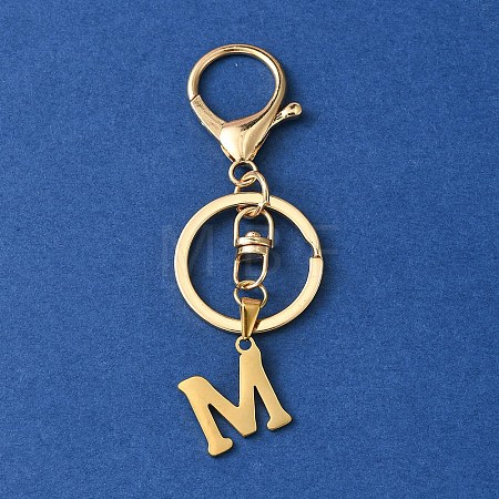 304 Stainless Steel Initial Letter Charm Keychains KEYC-YW00005-13-1