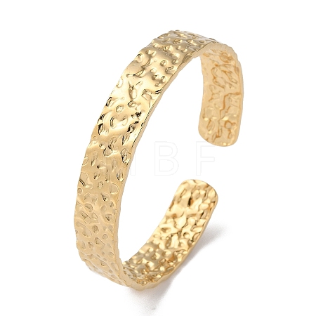 304 Stainless Steel Open Cuff Bangle for Women BJEW-Q770-01G-1